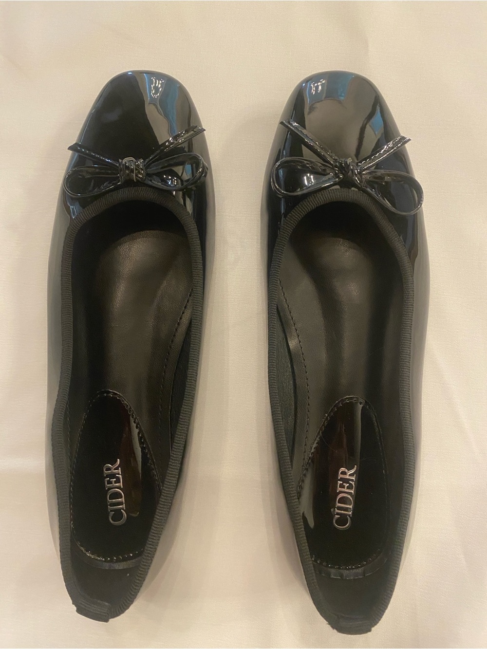 Cider Women’s Black Patent Faux Leather Bow Ballet Flats New size 8 - Picture 9 of 9